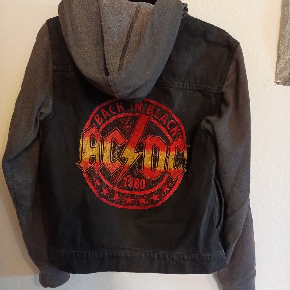 AC/DC Black Denim Hoodie Jacket